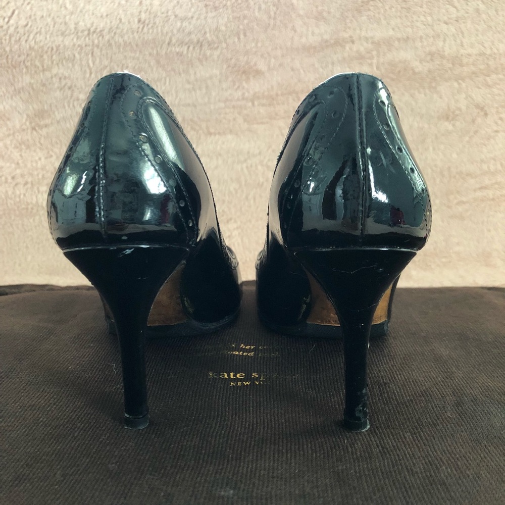 Black Kate Spade peep-toe pumps - Picture 3 of 6